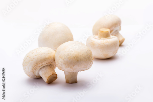 Group of Five Champignon Mushrooms