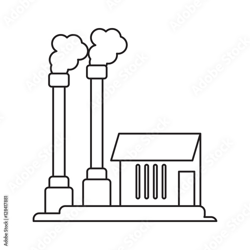industrial factory buiding pollution symbol pictograph vector illustration eps 10