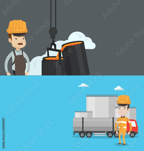 Two industrial banners with space for text.