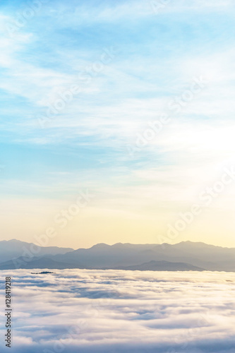 Morning sky and fog