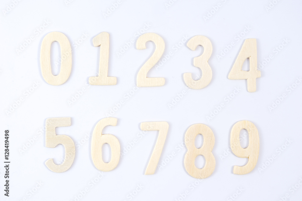 Wooden number from 1 through 9 Wooden number from 1 through 9