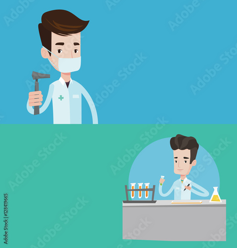 Two medical banners with space for text.