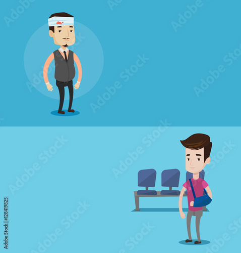 Two medical banners with space for text.