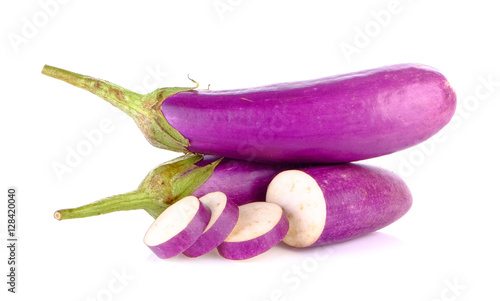 long eggplant on white background