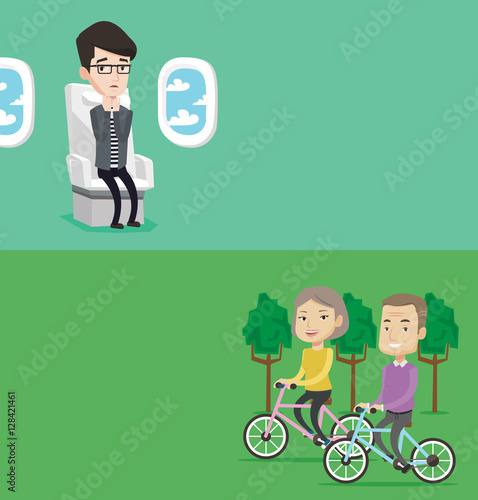 Two transportation banners with space for text.