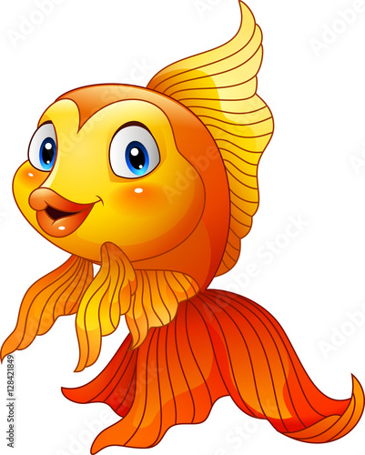 Cartoon cute goldfish
