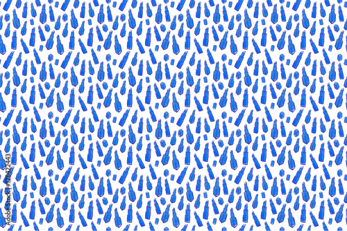 Blue square and round lip pattern