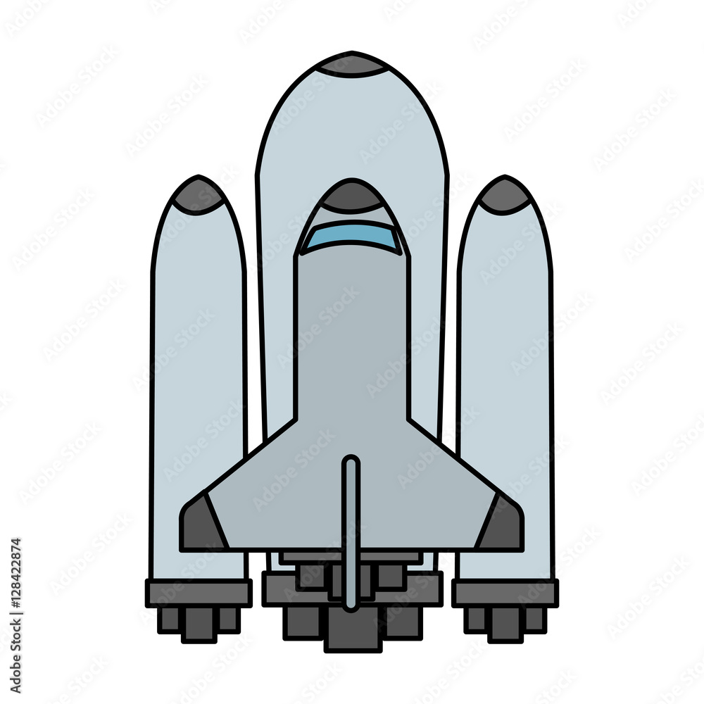 Rocket icon. Spaceship aircraft start up and shuttle theme. Isolated design. Vector illustration