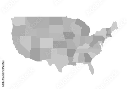 California outline map. Blank similar USA map isolated on white background. United States of America country. Vector illustration.
