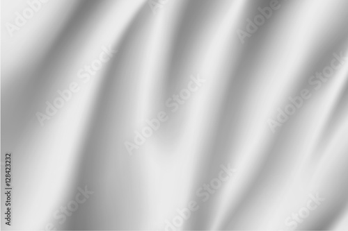 White waving flag template. Clean horizontal flag, for your design. Vector 3d mockup.