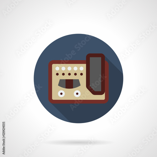 Guitar stompbox flat color round vector icon