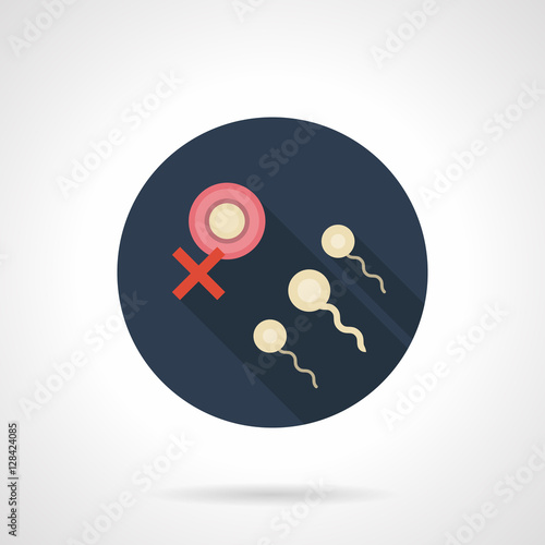 Artificial insemination flat round vector icon
