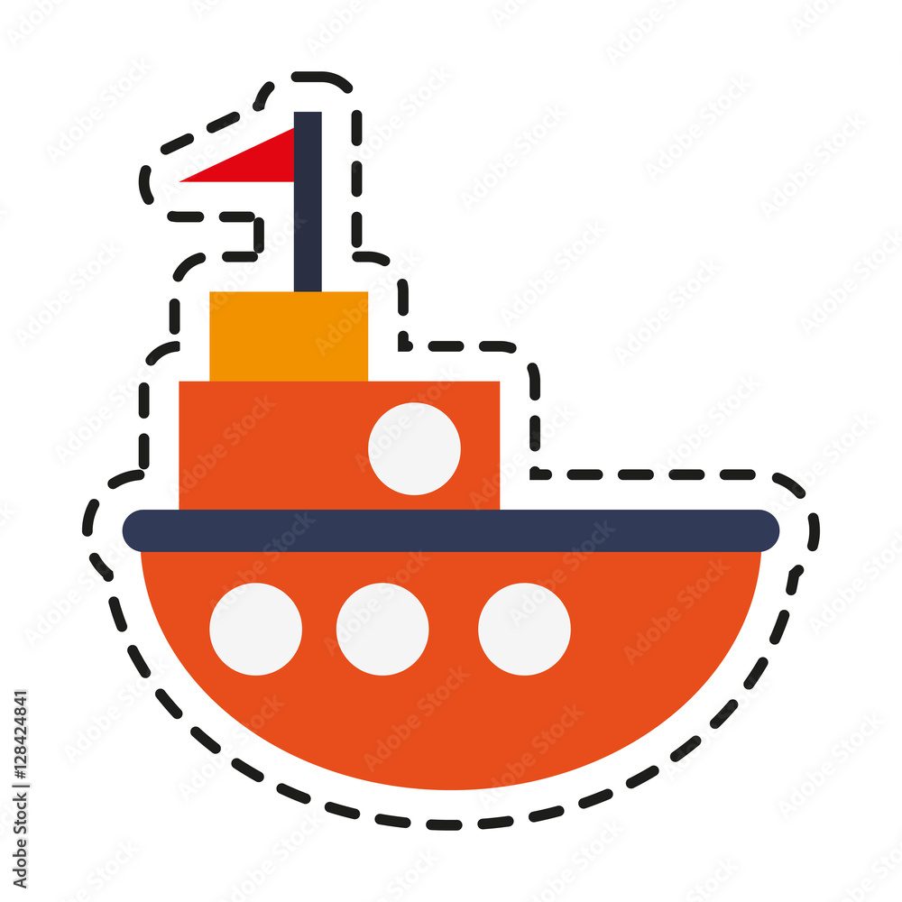 Boat toy icon. Childhood play game and object theme. Isolated design. Vector illustration Boat toy icon. Childhood play game and object theme. Isolated design. Vector illustration