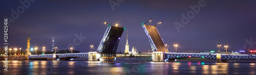 Palace drawbridge in Saint Petersburg photo