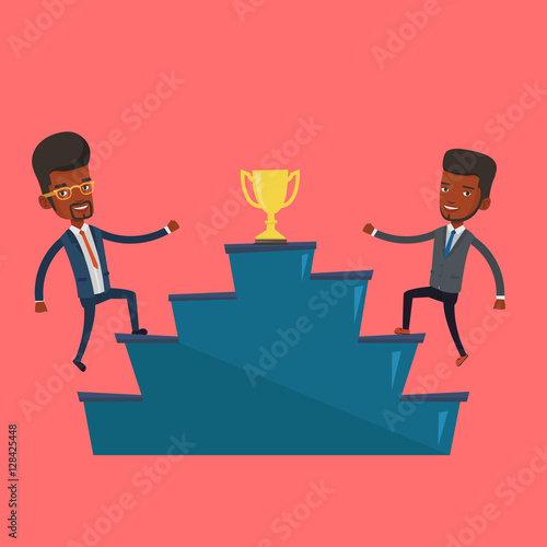 Two men competing for the business award.