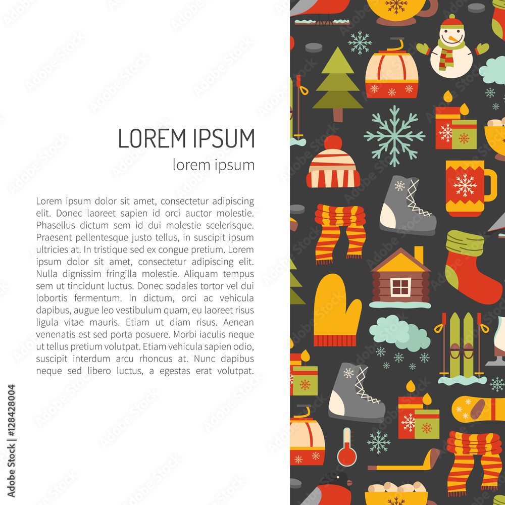 Obraz premium Vector winter cartoon background