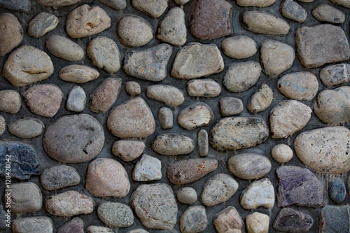 river rock wall