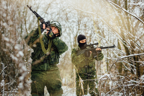 The team of soldiers engaged in the exploration area.