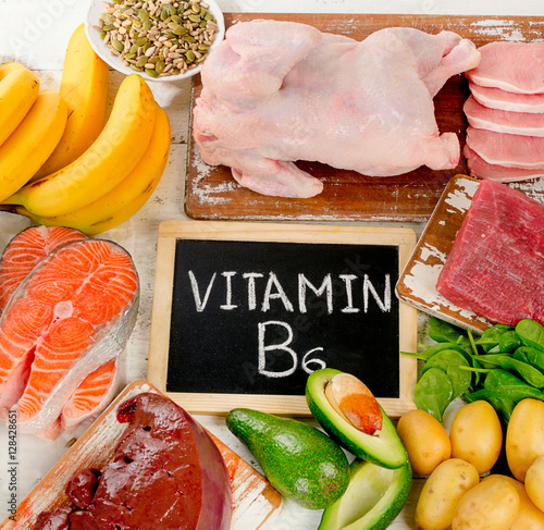 Products with Vitamin B6. Healthy food concept.