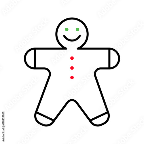 Gingerbread man icon on a white background. Vector flat line © All5