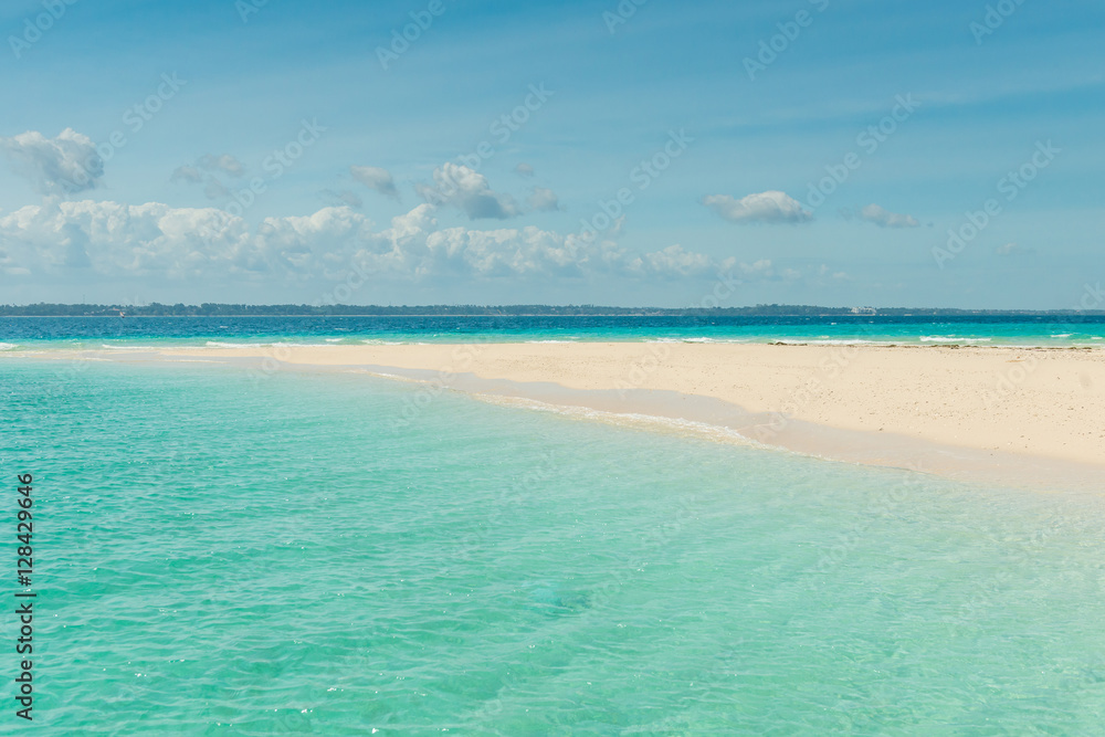 sandbank with transparent turquoise water sandbank with transparent turquoise water