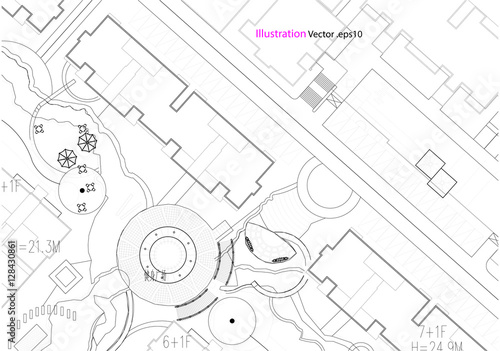 Architectural background, architectural plan, construction drawing landscape