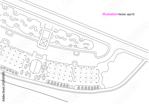 Architectural background, architectural plan, construction drawing landscape