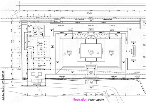 Architectural background, architectural plan, construction drawing landscape