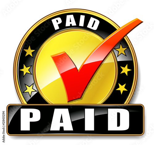 paid icon on white background