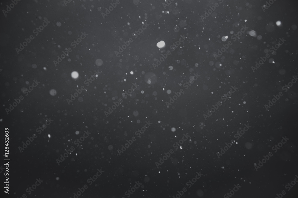 Falling snow on black background. Falling snow on black background.