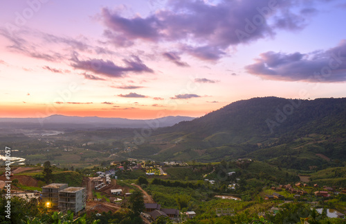 Khao Kho mountain ranges in the sunset, Thailand