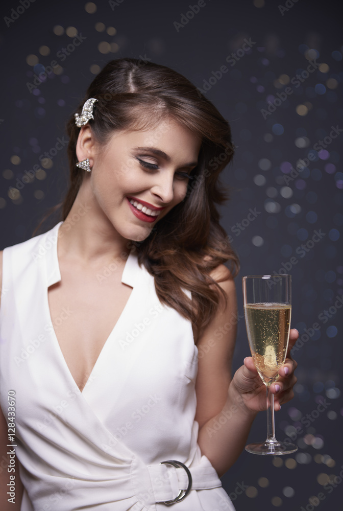 Girl with a glass of champagne Girl with a glass of champagne