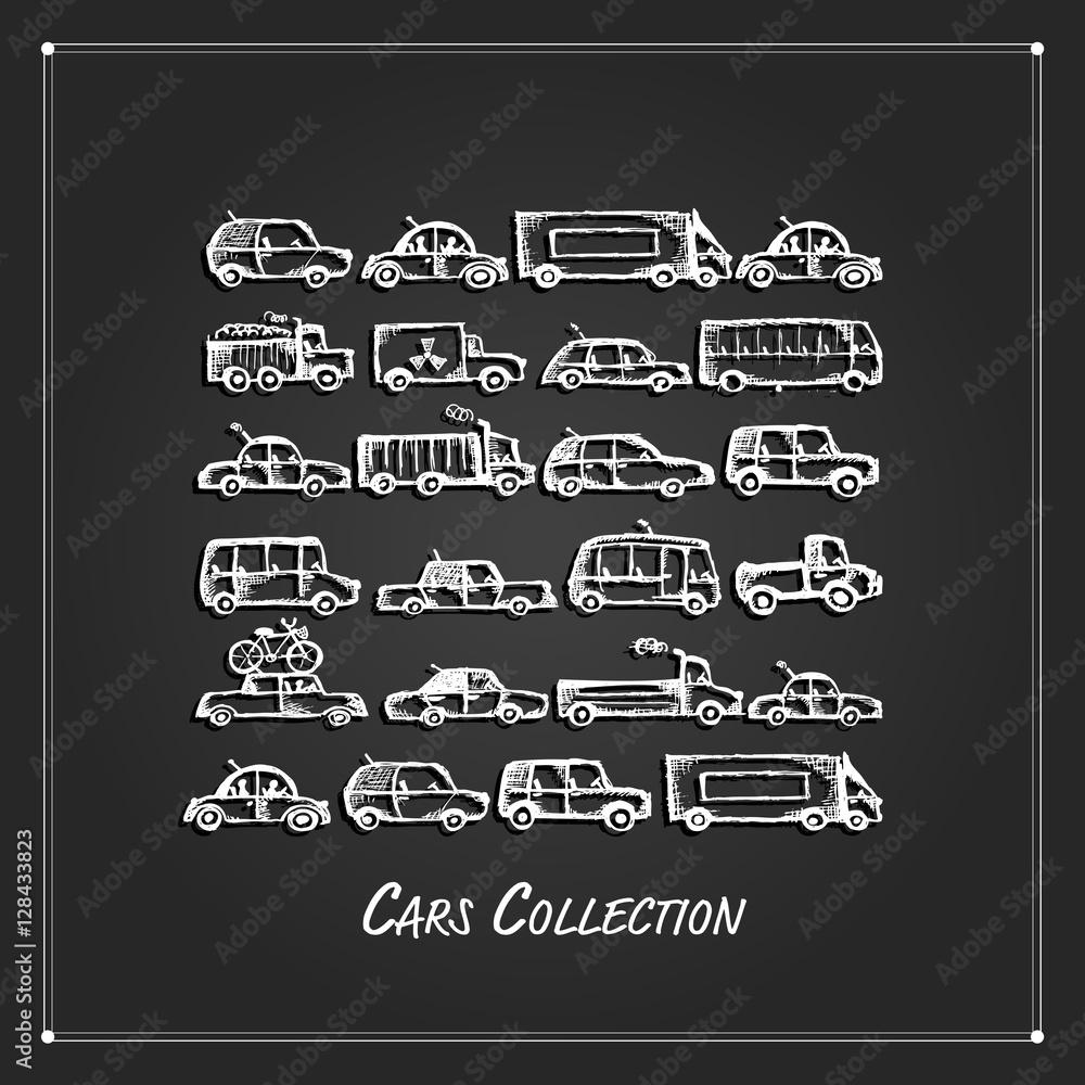Cars collection, sketch for your design Cars collection, sketch for your design