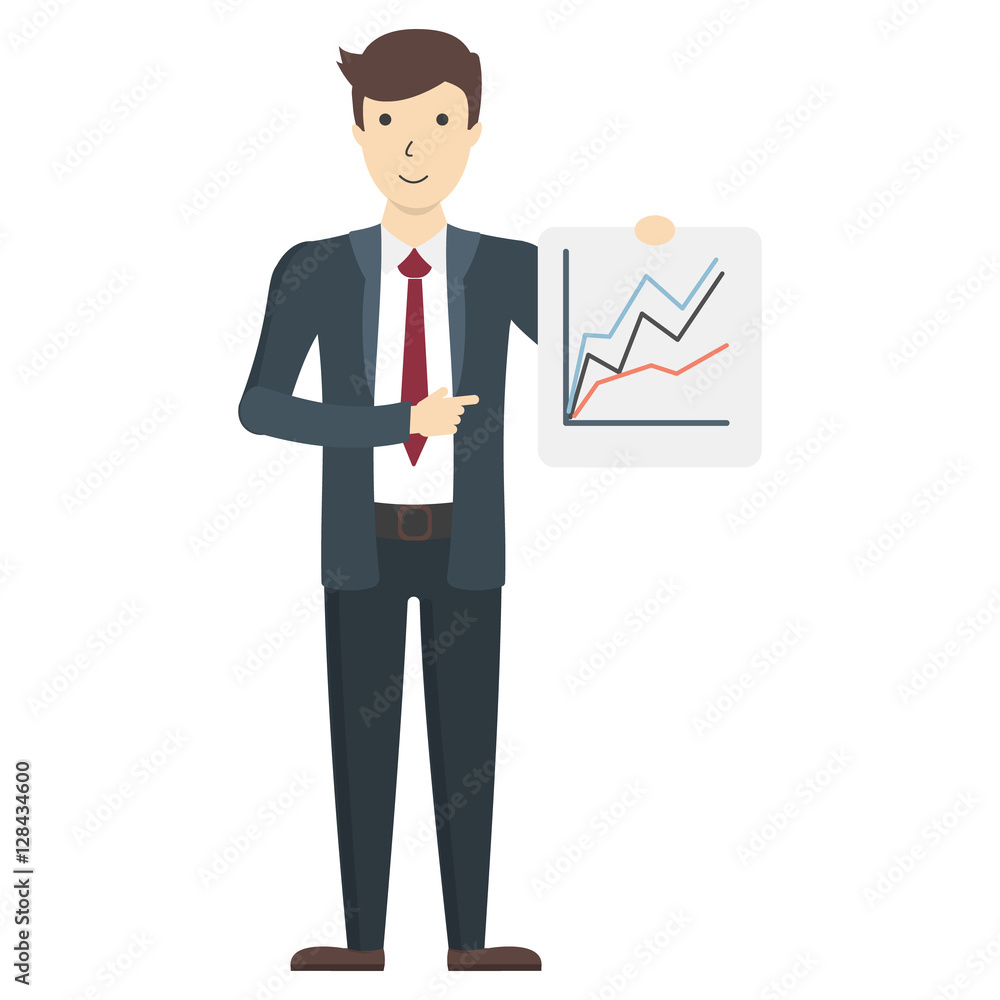 Businessman with board. Handsome businessman with chart board showing presentation. Businessman with board. Handsome businessman with chart board showing presentation.