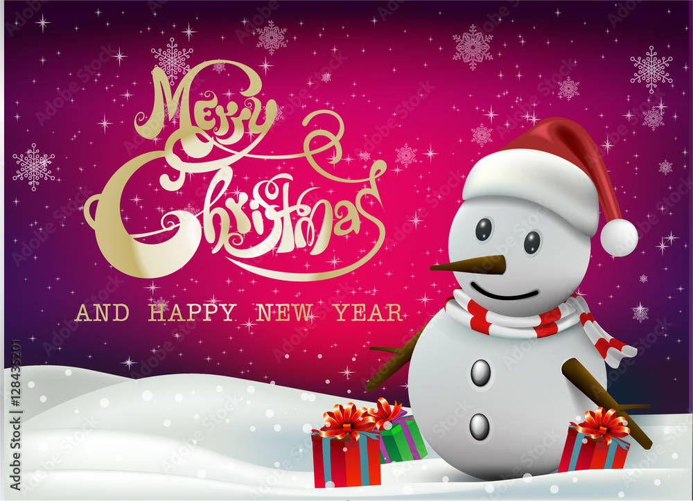 Fototapeta premium Merry Christmas! Happy Christmas and happy new year 