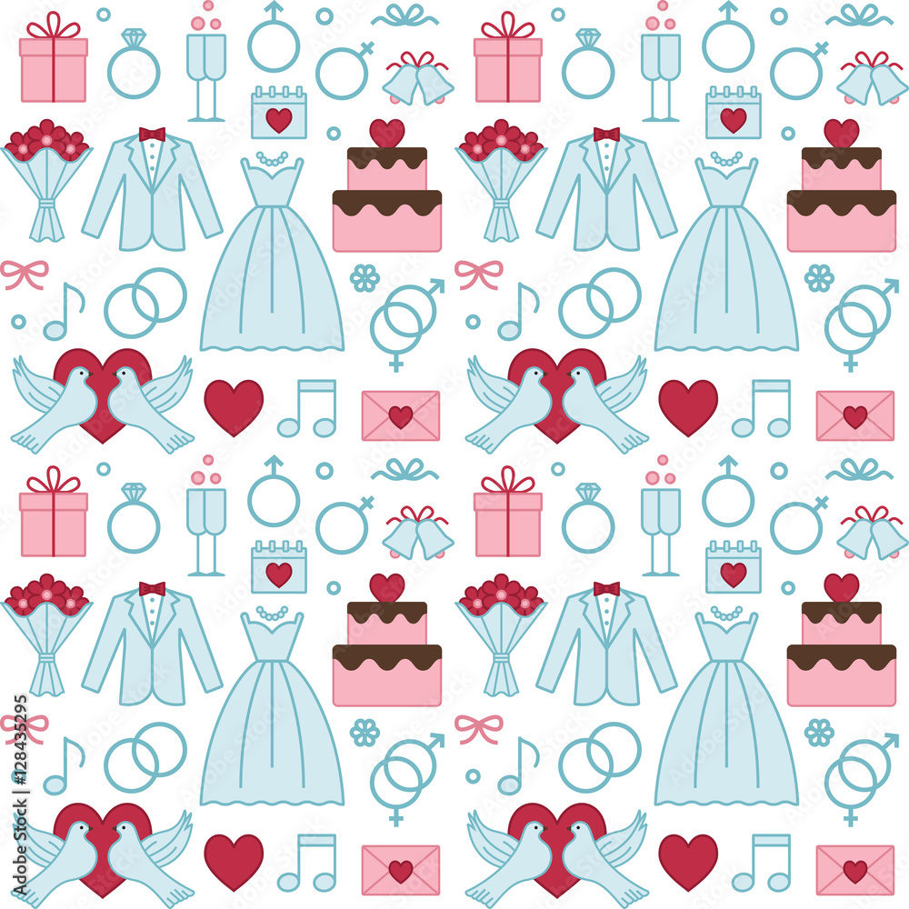 Romantic wedding seamless pattern background 1 Romantic wedding seamless pattern background 1