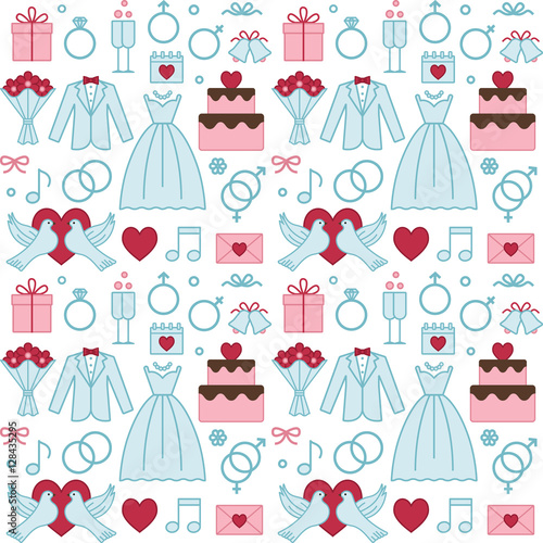 Romantic wedding seamless pattern background 1