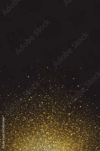 gold glitter texture isolated on black background