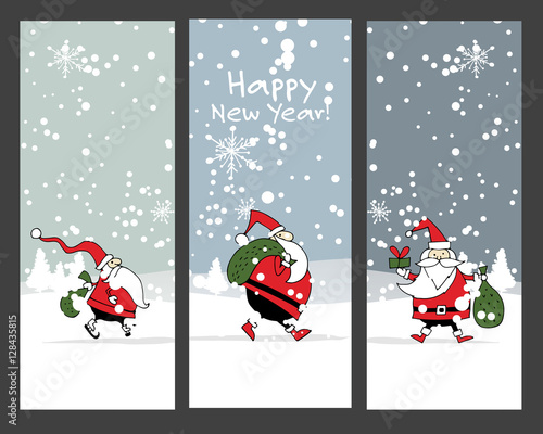 Christmas banners design with Santa Claus
