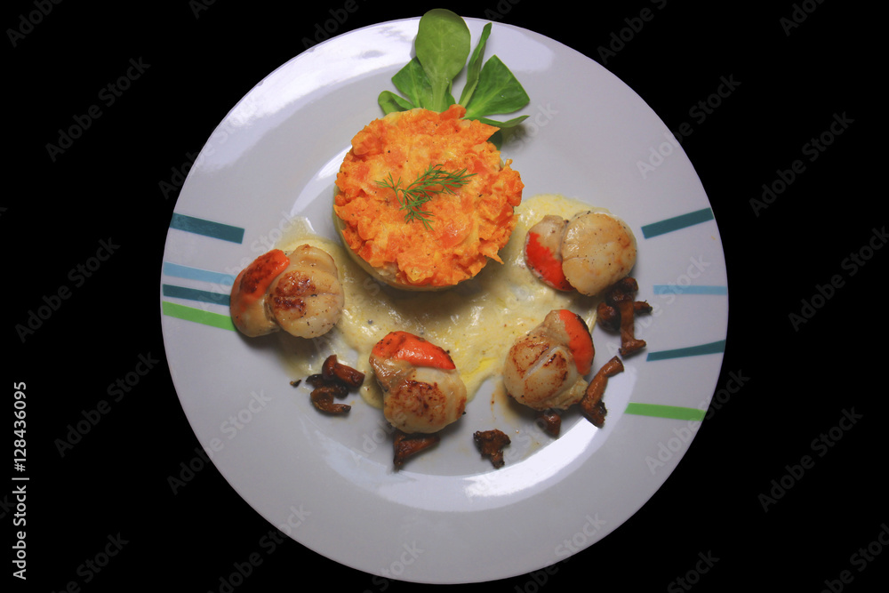 assiette,coquilles saint jacques assiette,coquilles saint jacques