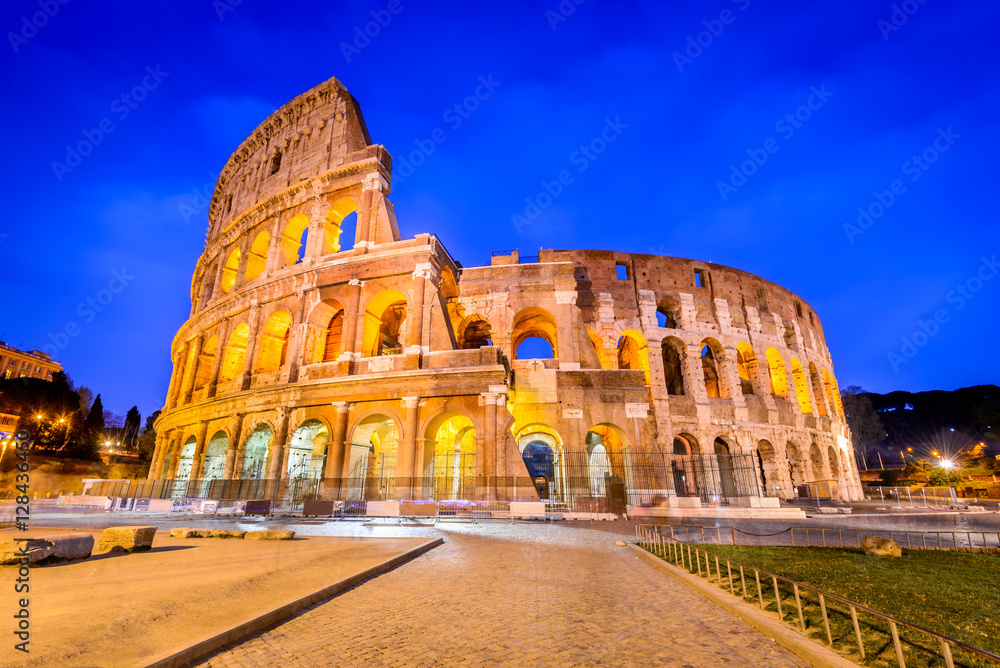 Rome, Italy - Colosseum twilight image.