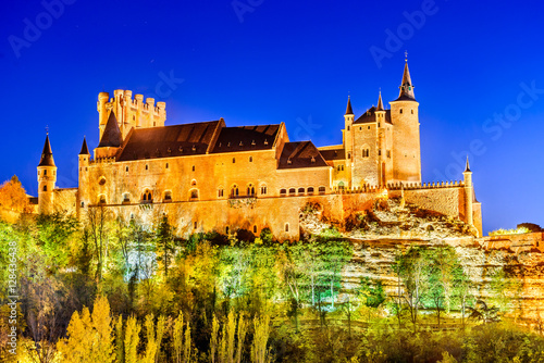 Segovia, Castilla y Leon, Spain - Alcazar at twilight