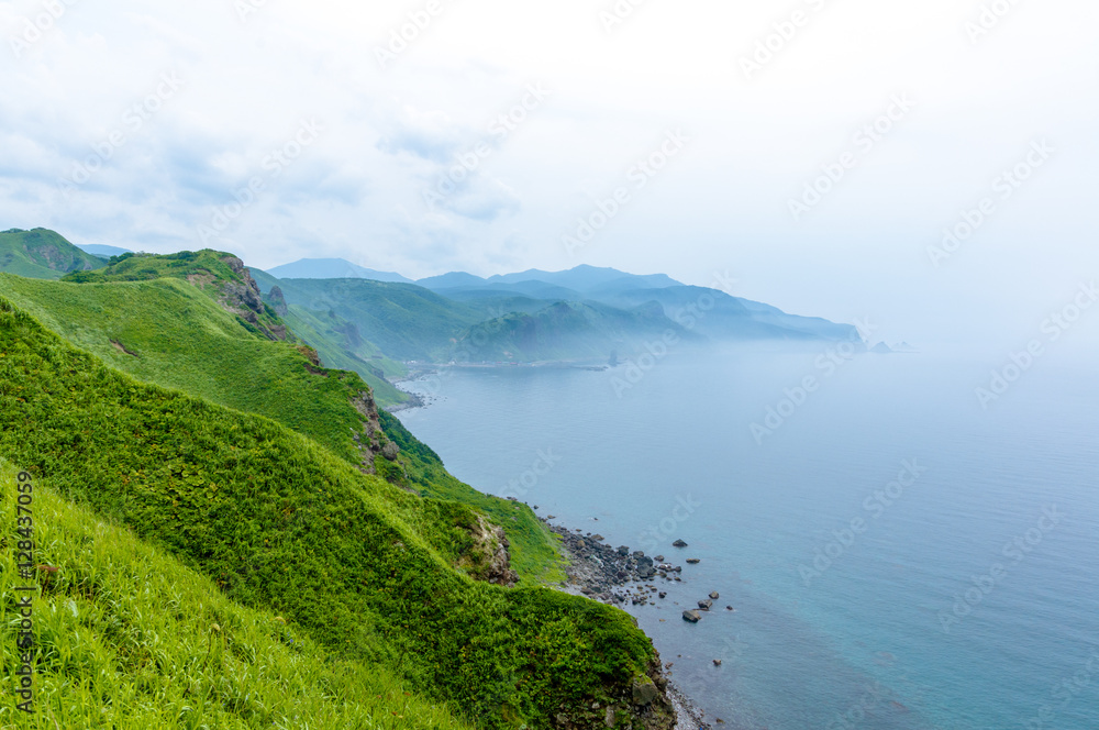 Japan, summer, cape of Hokkaido, North blue sea
