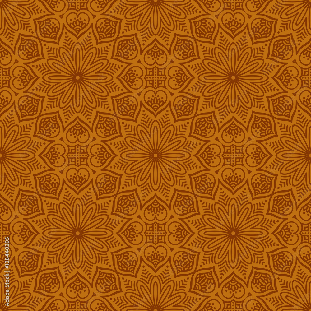 Ethnic floral seamless pattern