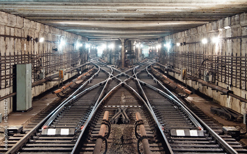Fototapeta Naklejka Na Ścianę i Meble -  Subway tunnel. Kiev, Ukraine. Kyiv, Ukraine