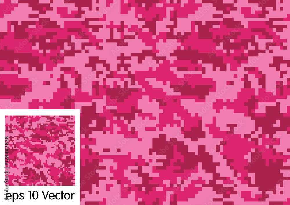  Seamless Digital Camouflage pattern vector