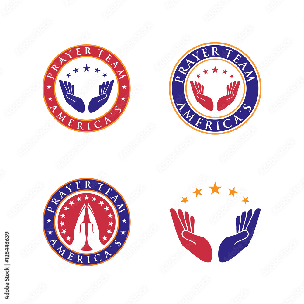 set of vector logos Prayer Team America's