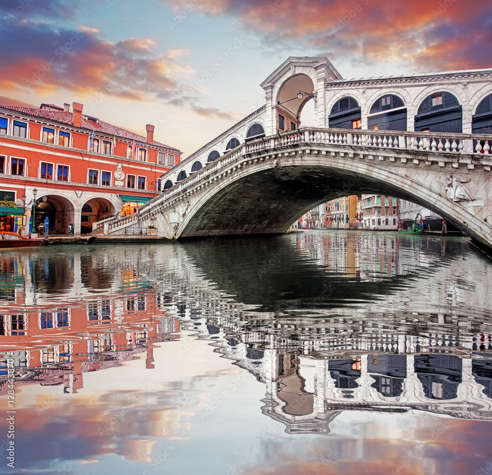 Fototapeta Wenecja - most Rialto i Grand Canal