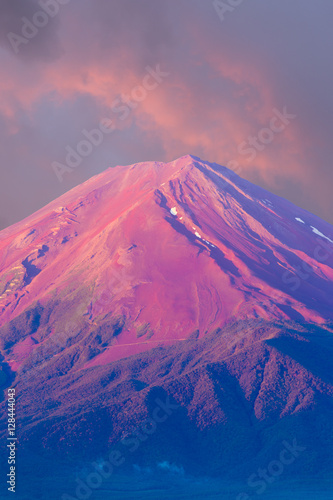 Mount Fuji Detail Pink Cone Sky Morning Sunrise V