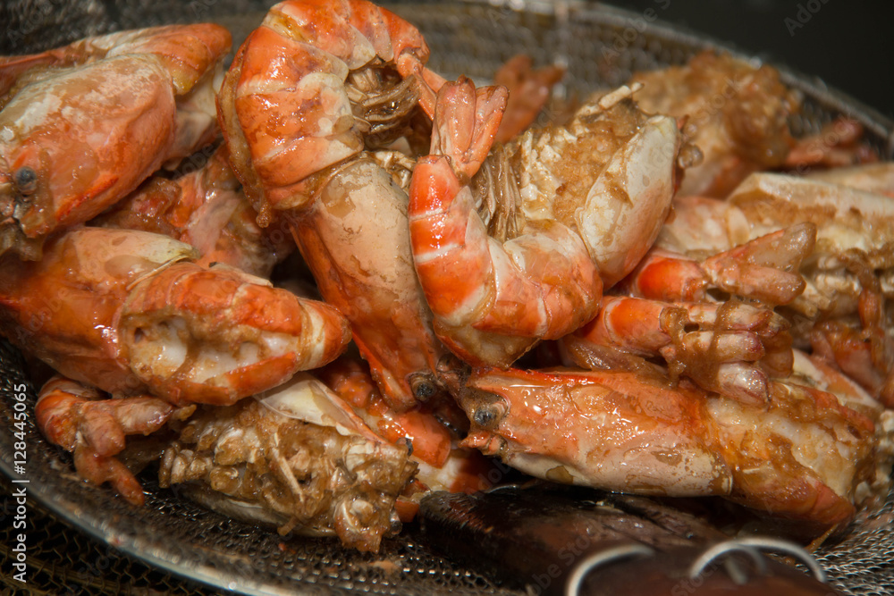 fried Shrimp  with olive oil